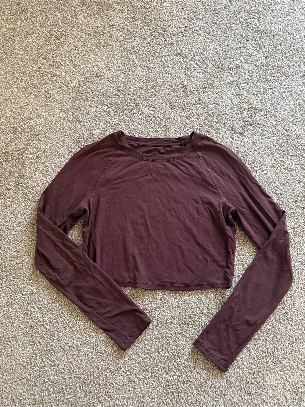 CRZ Yoga cropped long sleeve. Brown. Womens size small.